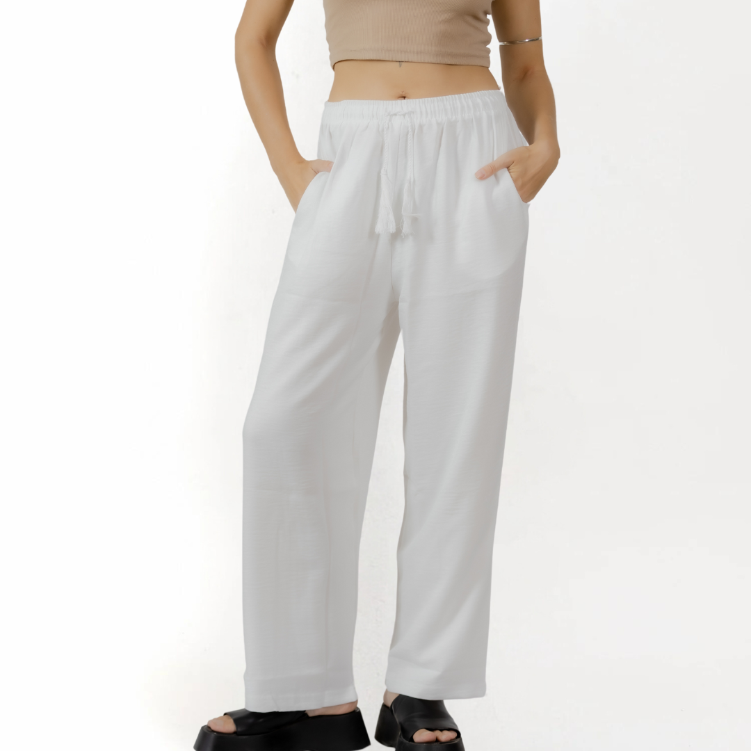 Ivory Drift Linen Pants