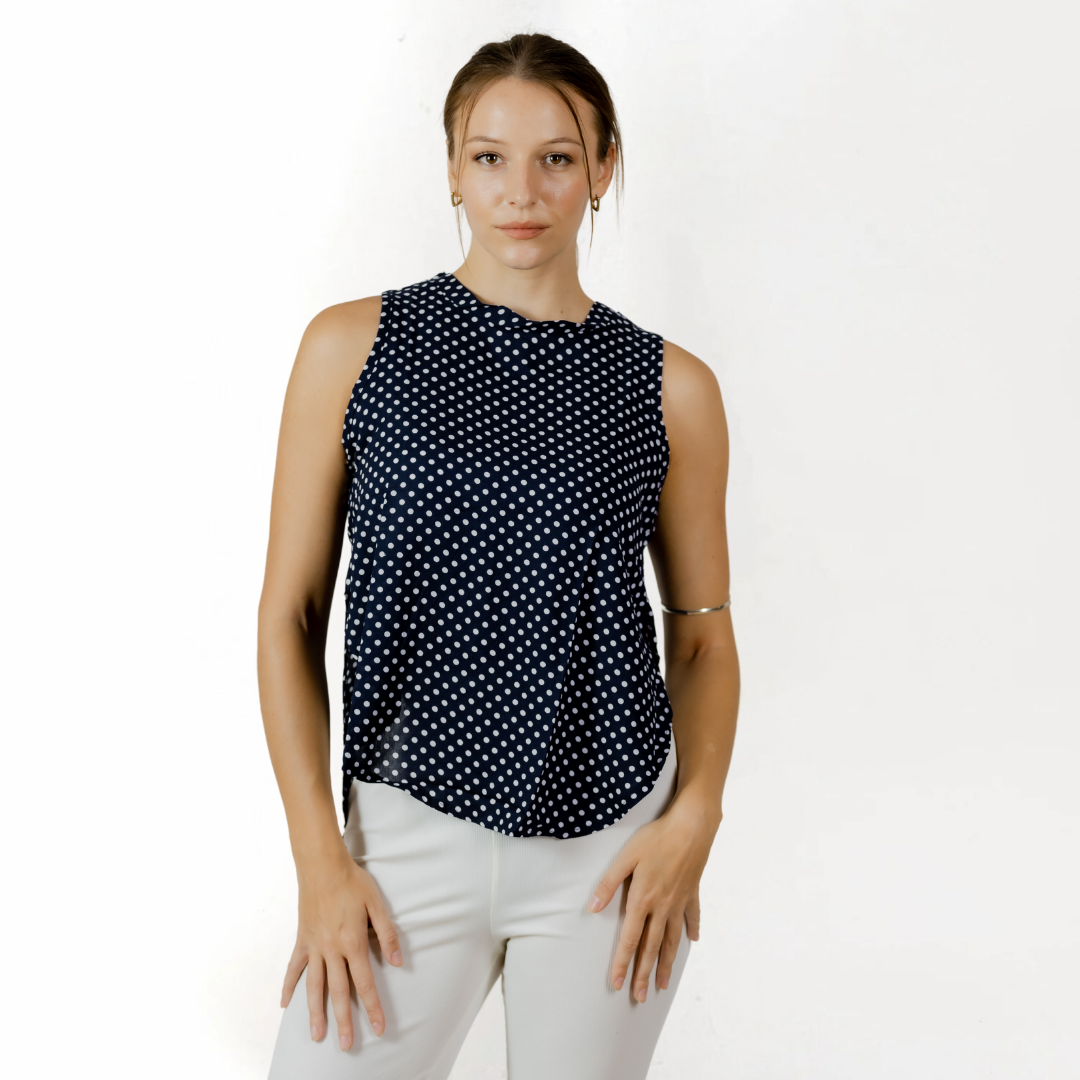 Midnight Dotted Blouse