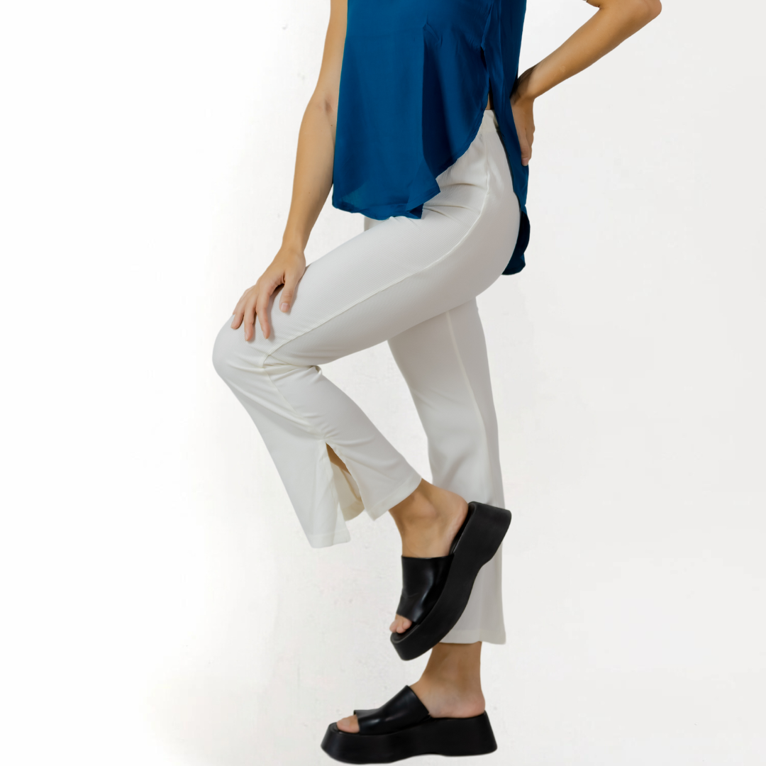 Ivory Ribbed Pants