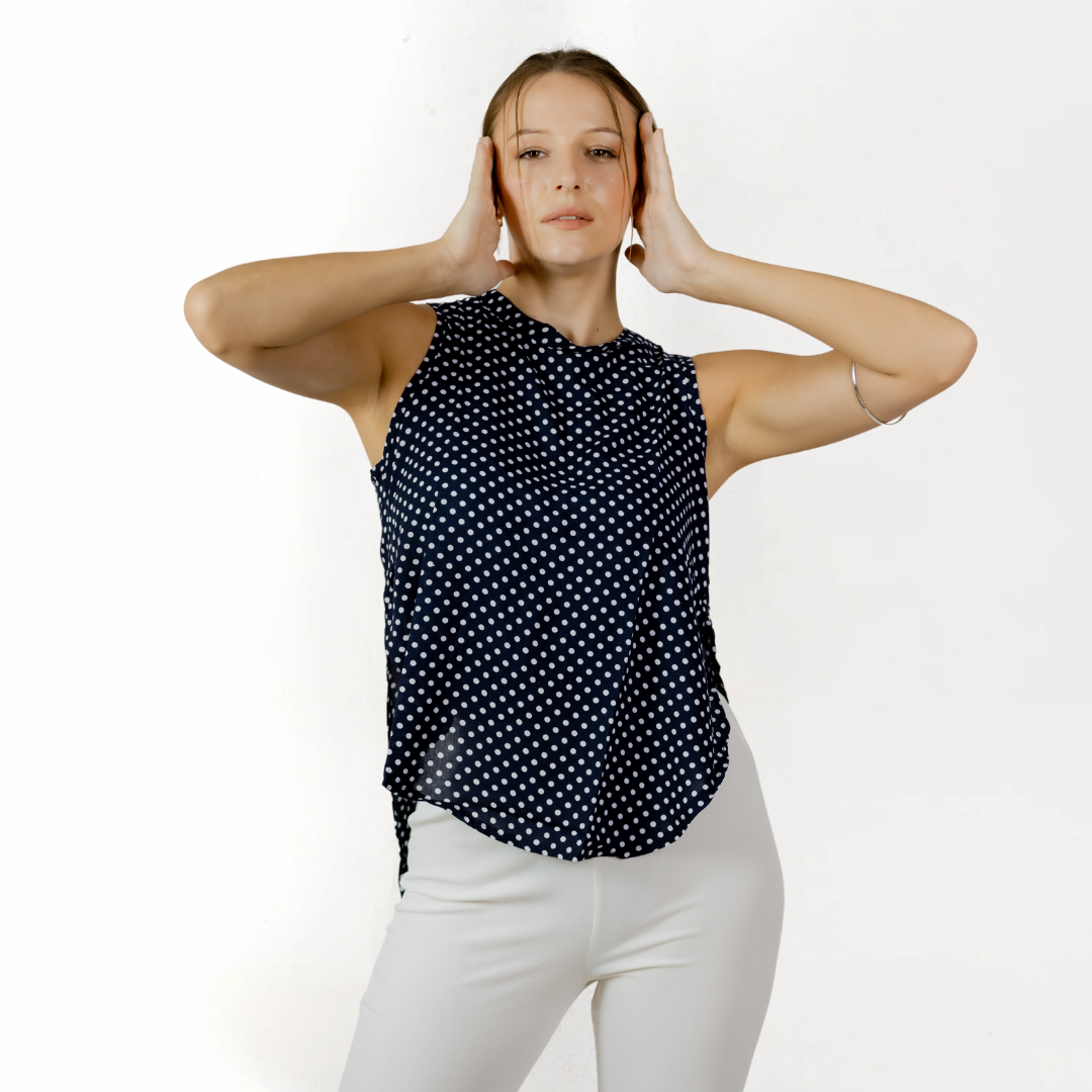 Midnight Dotted Blouse