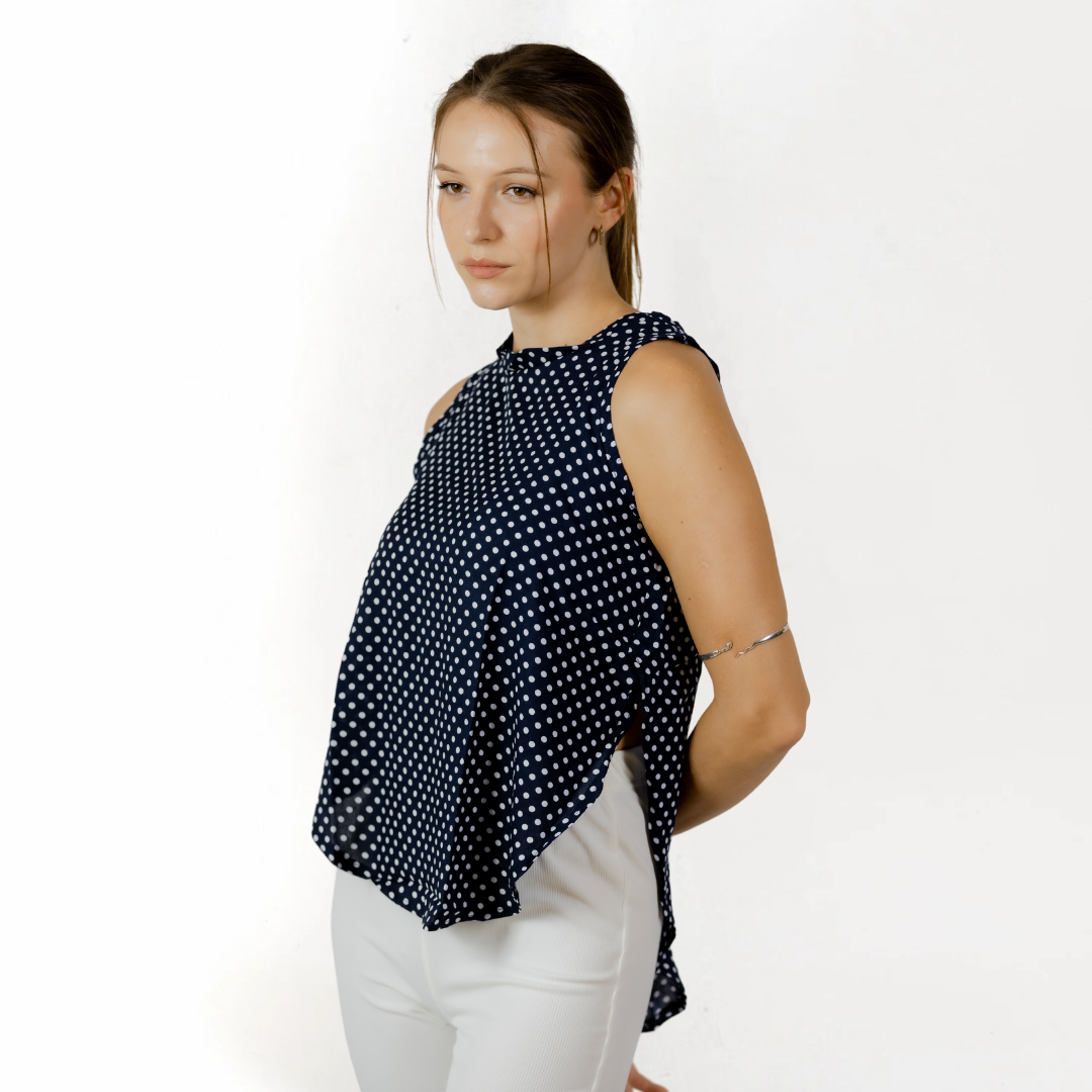 Midnight Dotted Blouse