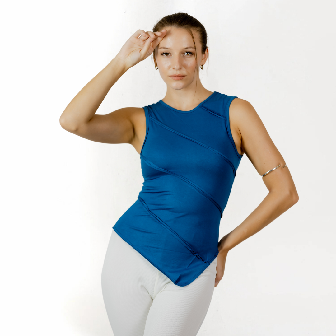 Indigo Asymmetrical Top
