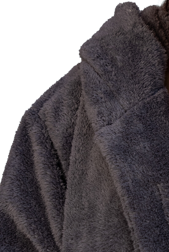 Frosted Luxe Hooded Jacket (Dark Gray)
