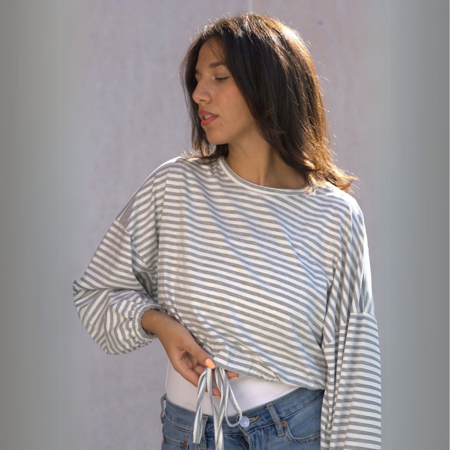 Moonlit Breeze Cropped Sweatshirt (Mono Wide)