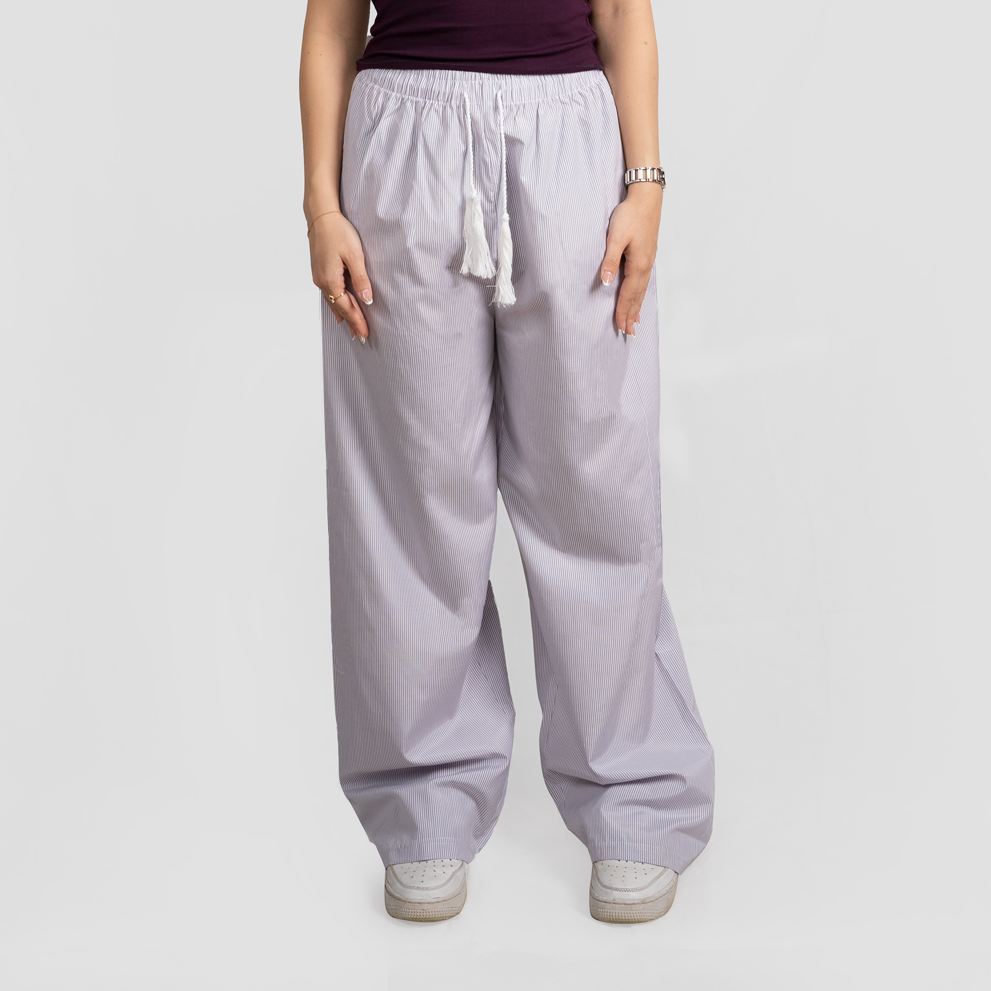 Greige Striped Pants
